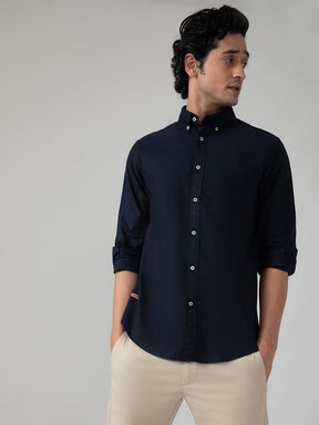 OxfordFlex™ Shirt in Navy- Comfort Fit