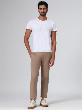 Organic Cotton Stretch Chino in Khaki- Slim Fit