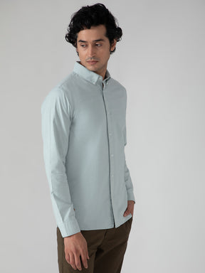 2 Way Stretch Oxford Shirt in Mint Green- Slim Fit