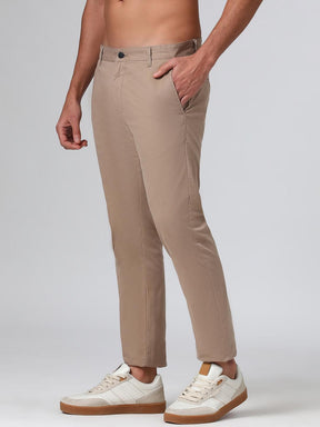Organic Cotton Stretch Chino in Khaki- Slim Fit