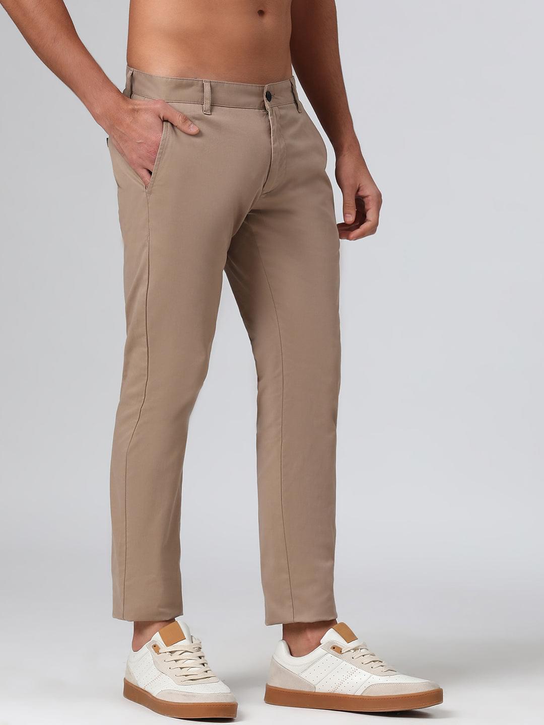 Organic Cotton Stretch Chino in Khaki- Slim Fit