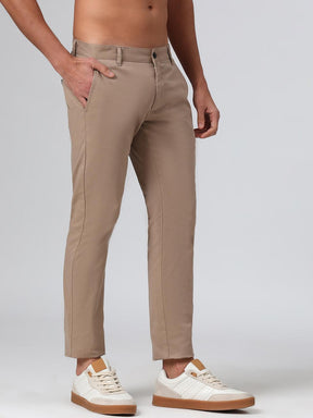 Organic Cotton Stretch Chino in Khaki- Slim Fit