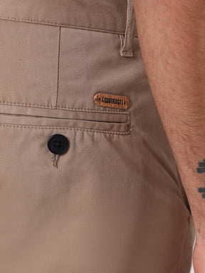 Organic Cotton Stretch Chino in Khaki- Slim Fit