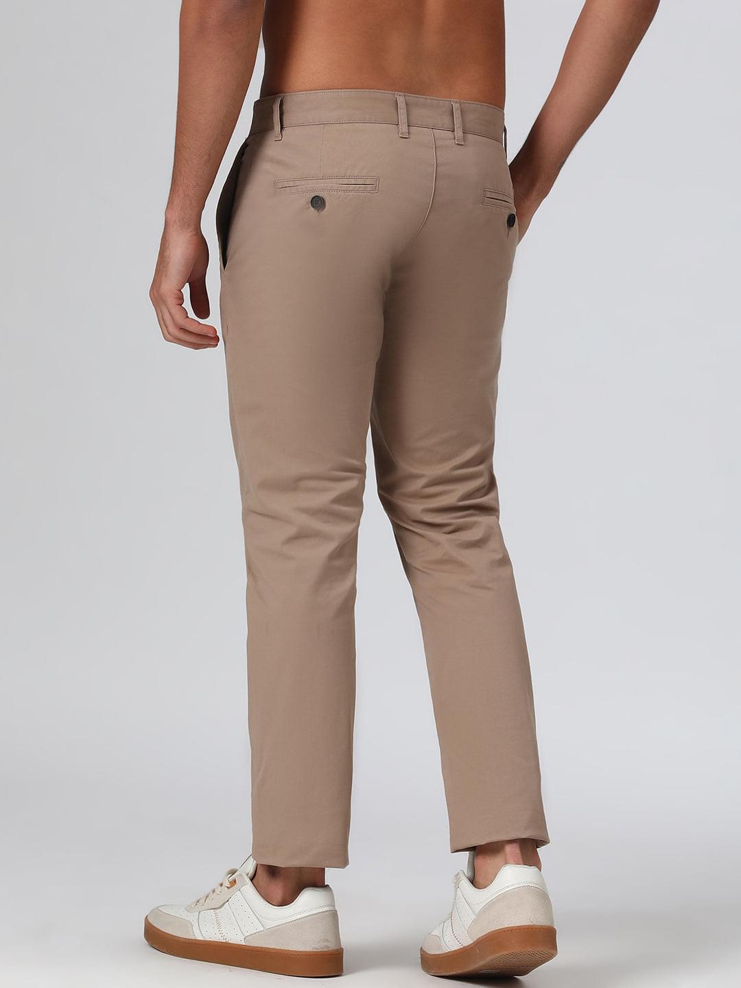 Organic Cotton Stretch Chino in Khaki- Slim Fit