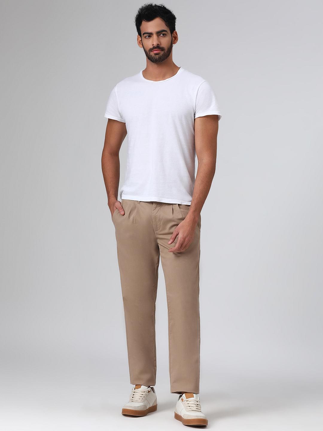 Organic Cotton Stretch Chino in Khaki- Comfort Fit