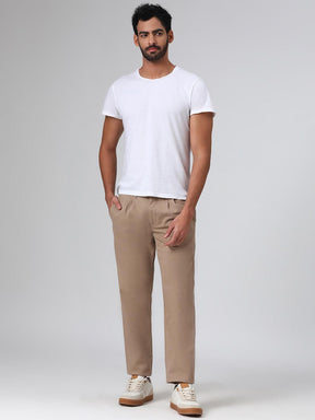 Organic Cotton Stretch Chino in Khaki- Comfort Fit