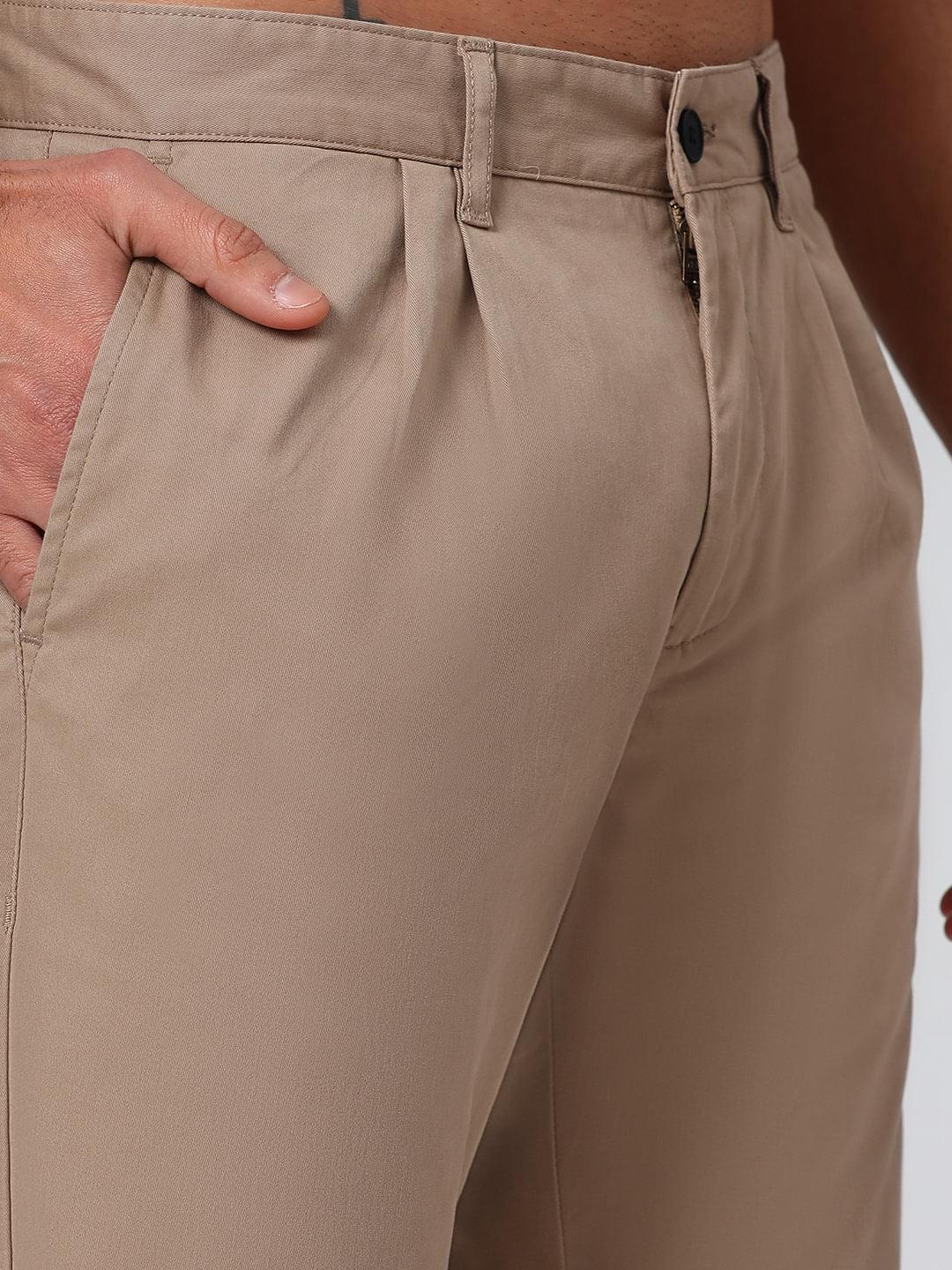 Organic Cotton Stretch Chino in Khaki- Comfort Fit