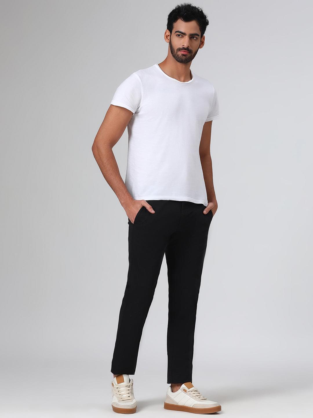 2 Way Stretch Chinos Chino in Black- Slim Fit