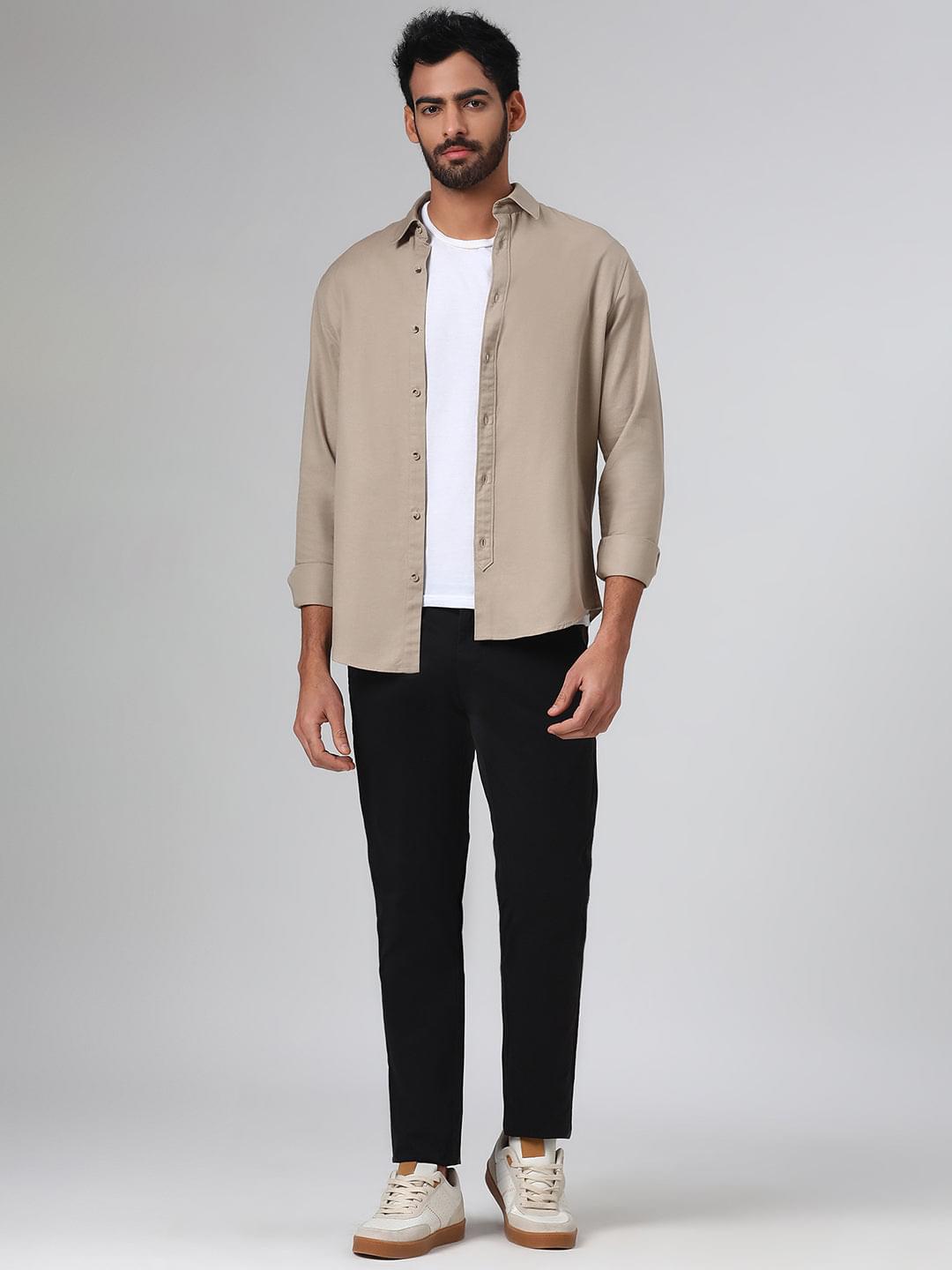 Organic Cotton Stretch Chino in Black- Slim Fit