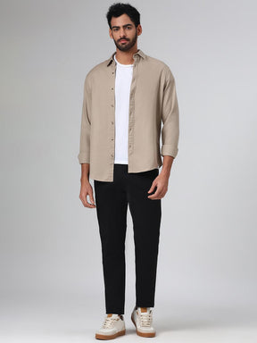 Organic Cotton Stretch Chino in Black- Slim Fit