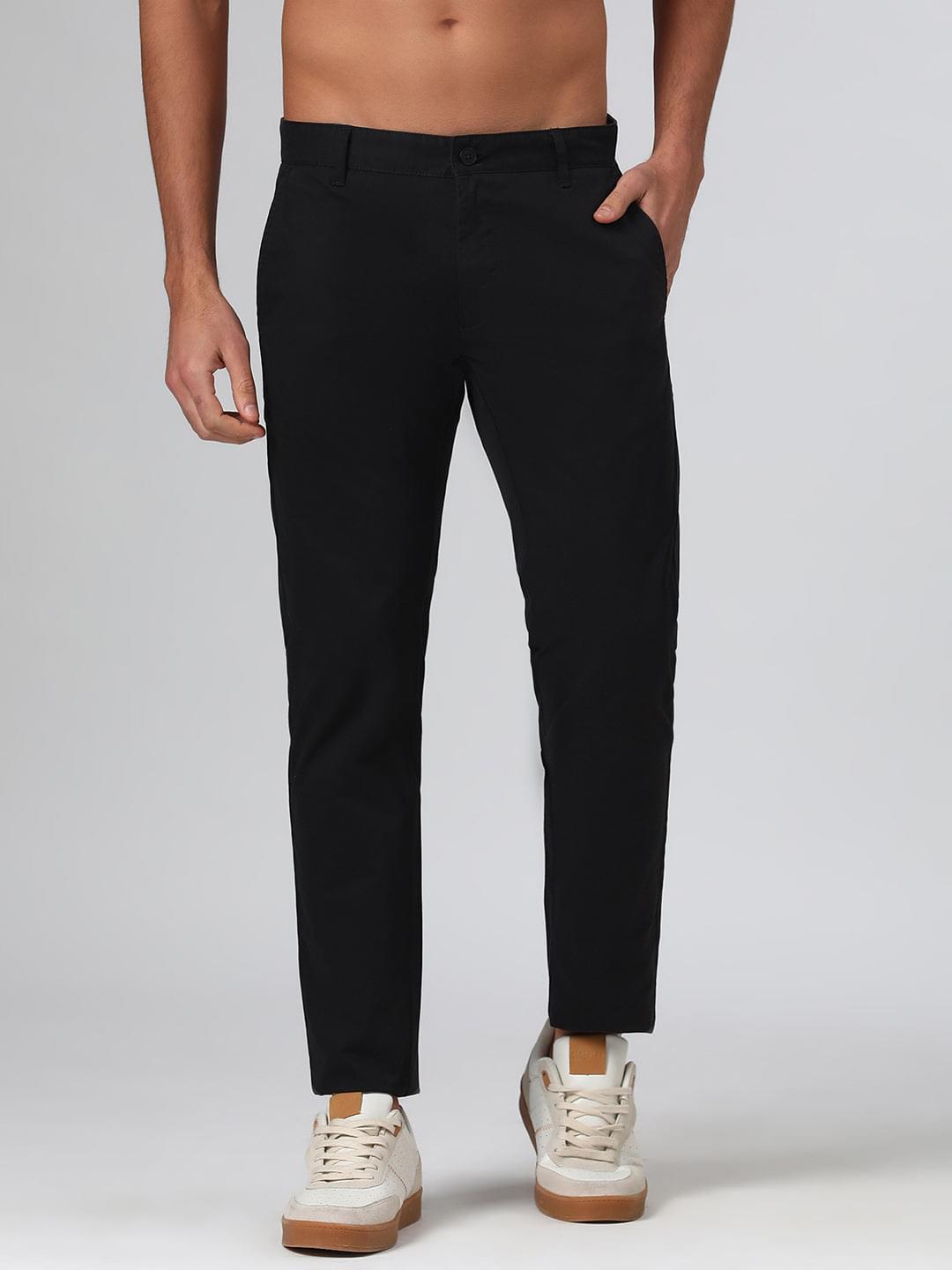 Organic Cotton Stretch Chino in Black- Slim Fit