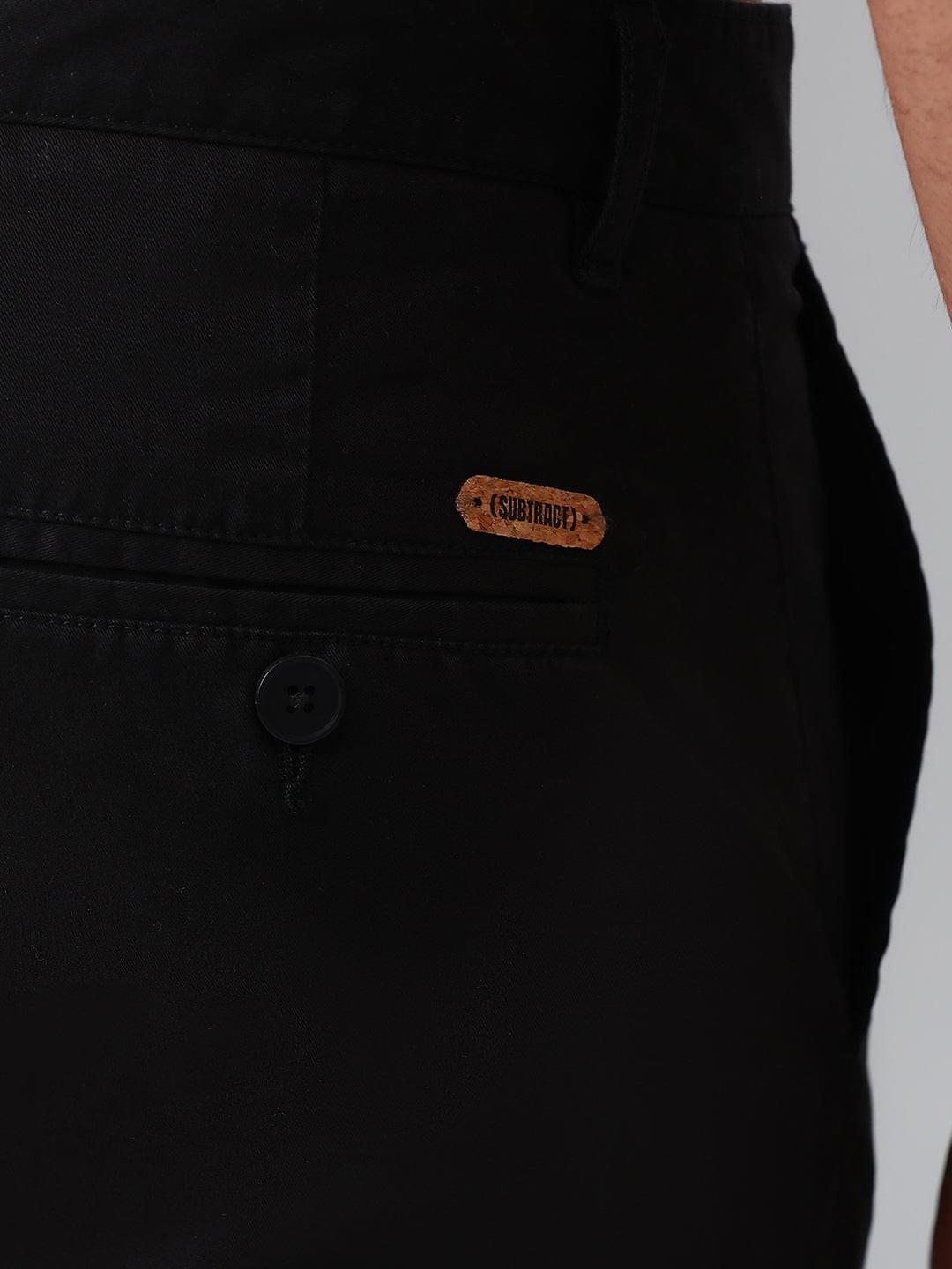 Organic Cotton Stretch Chino in Black- Slim Fit