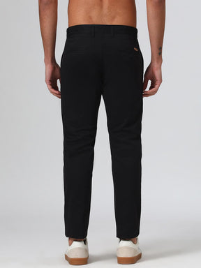 Organic Cotton Stretch Chino in Black- Slim Fit