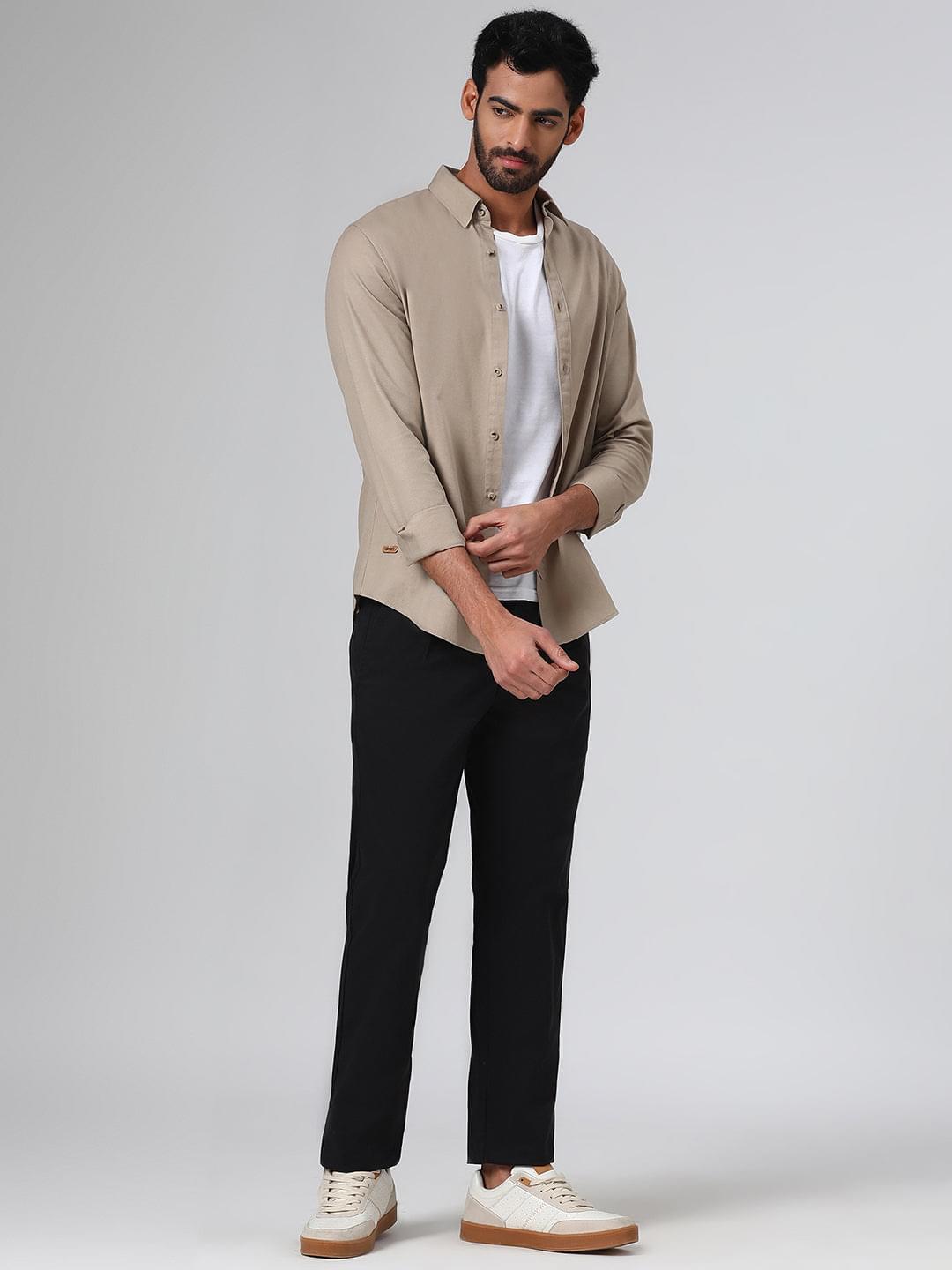 Organic Cotton Stretch Chino in Black- Comfort Fit
