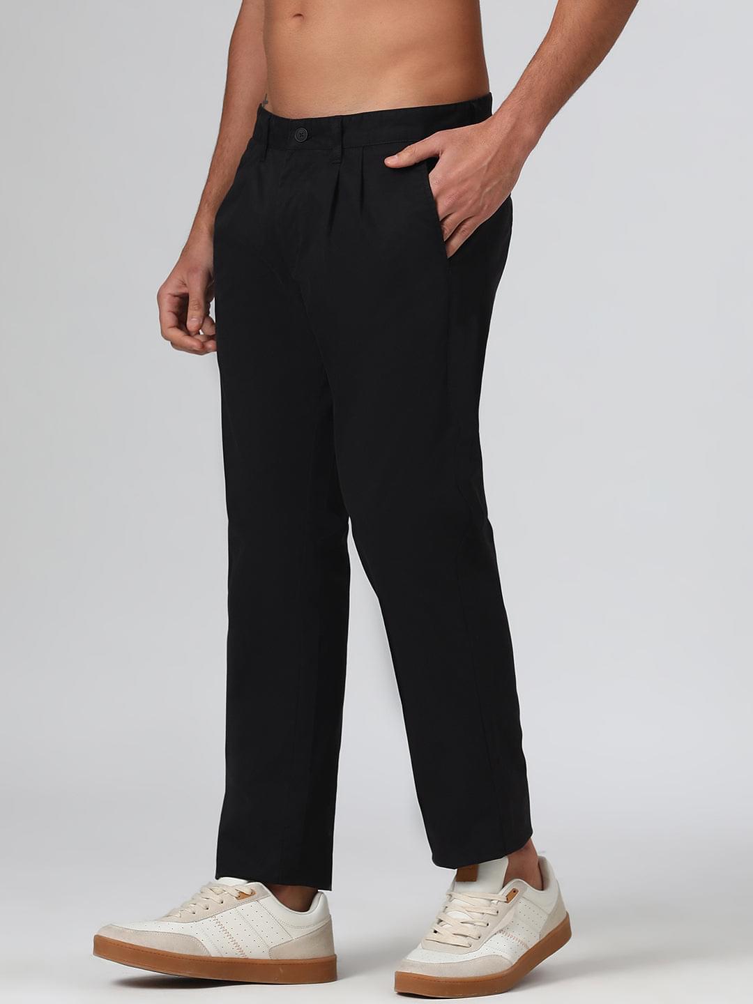 Organic Cotton Stretch Chino in Black- Comfort Fit
