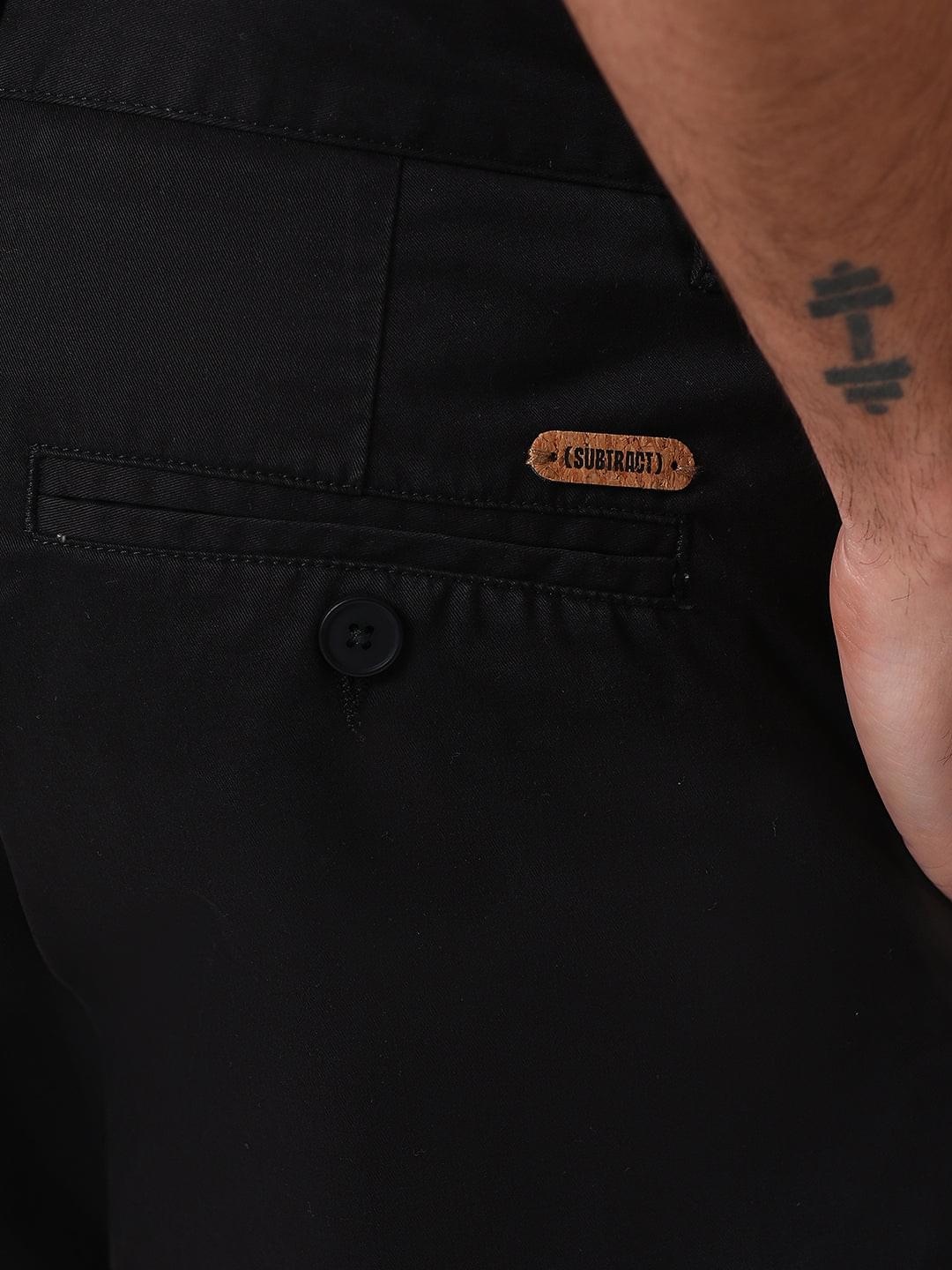 Organic Cotton Stretch Chino in Black- Comfort Fit