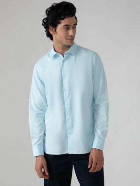 Leightweight Tencel Shirt in Sky Blue- Comfort fit