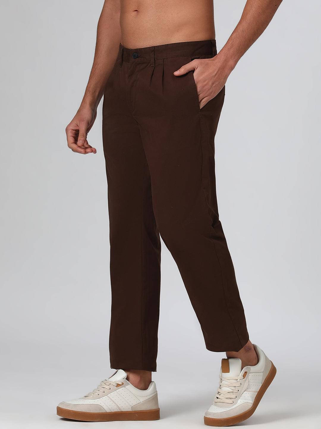 Organic Cotton Stretch Chino in Chocolate Brown- Comfort Fit