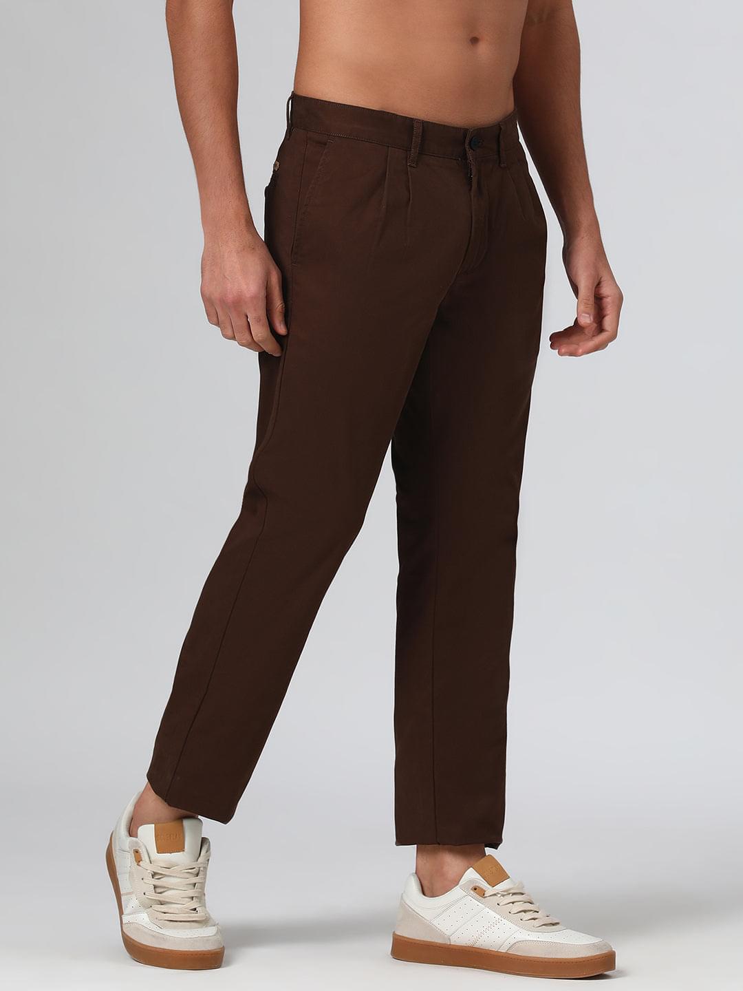 Organic Cotton Stretch Chino in Chocolate Brown- Comfort Fit