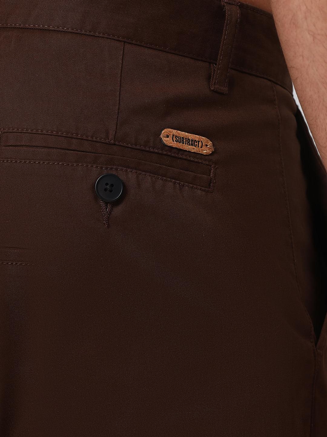 Organic Cotton Stretch Chino in Chocolate Brown- Comfort Fit
