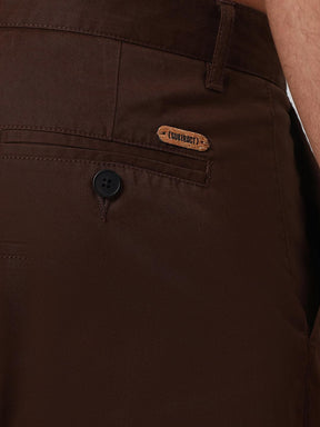 Organic Cotton Stretch Chino in Chocolate Brown- Comfort Fit