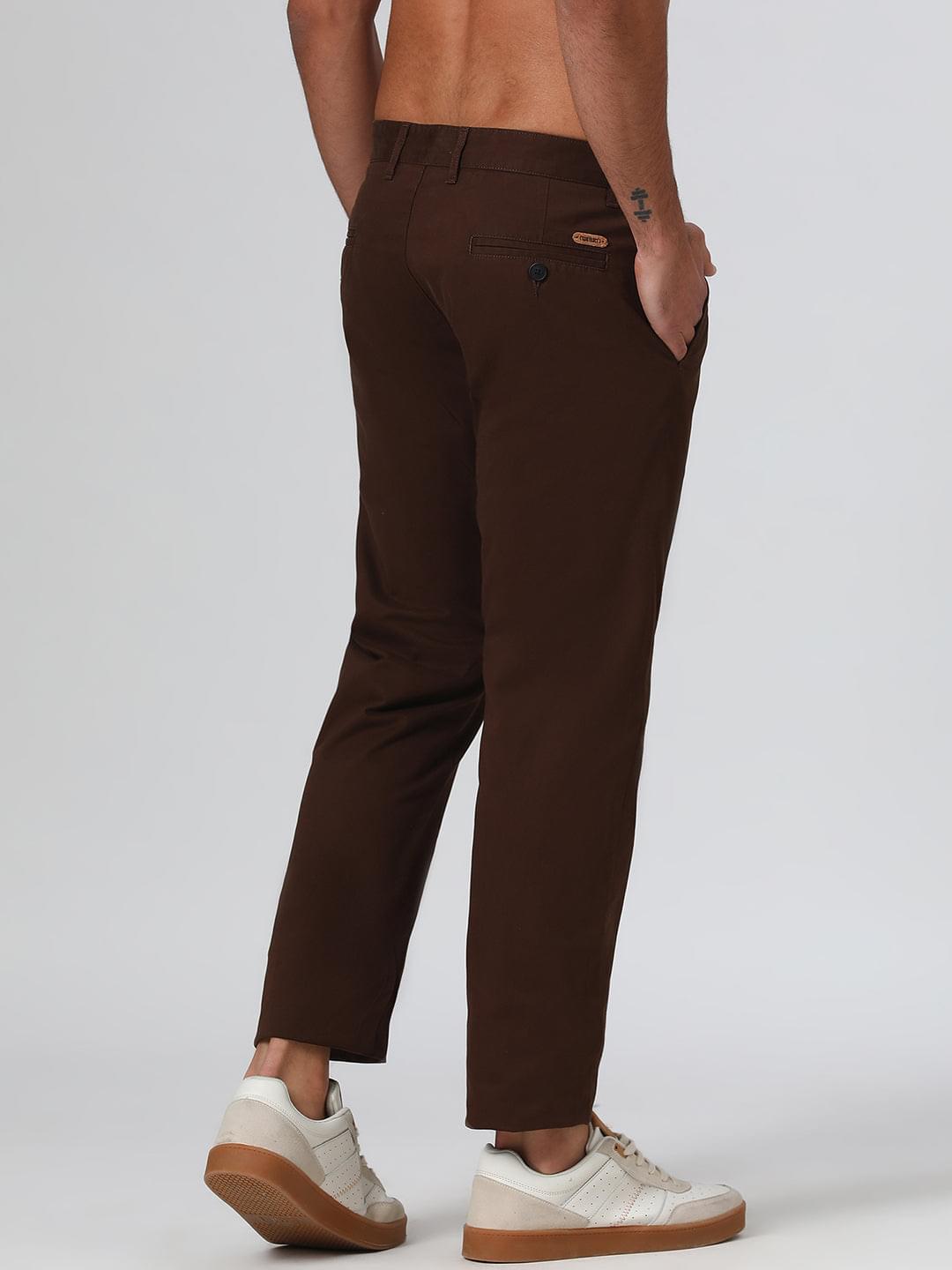 Organic Cotton Stretch Chino in Chocolate Brown- Comfort Fit