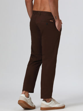Organic Cotton Stretch Chino in Chocolate Brown- Comfort Fit