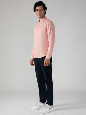 Cotton Tencel Shirt in Pink- Slim Fit