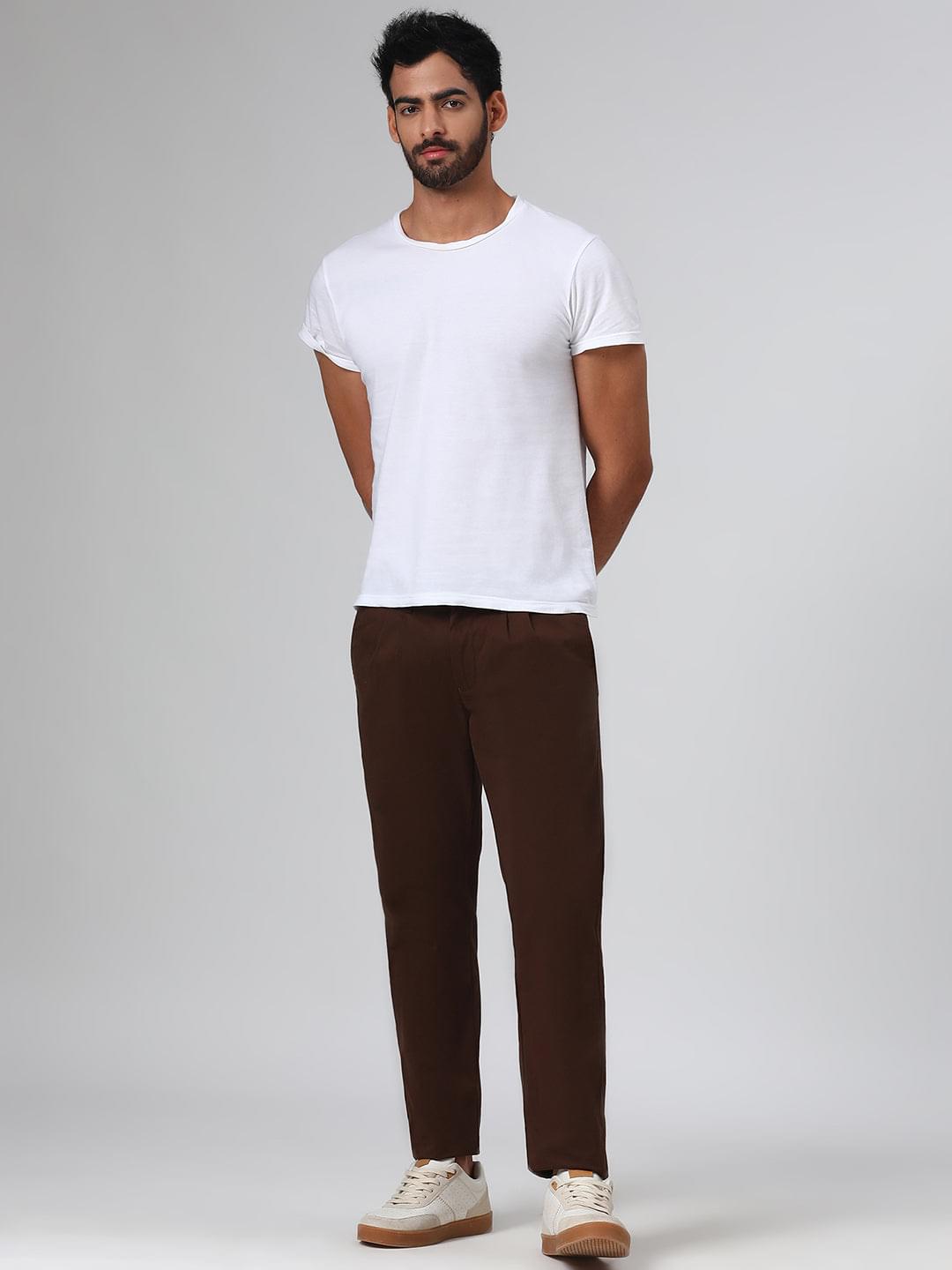 Organic Cotton Stretch Chino in Chocolate Brown- Comfort Fit