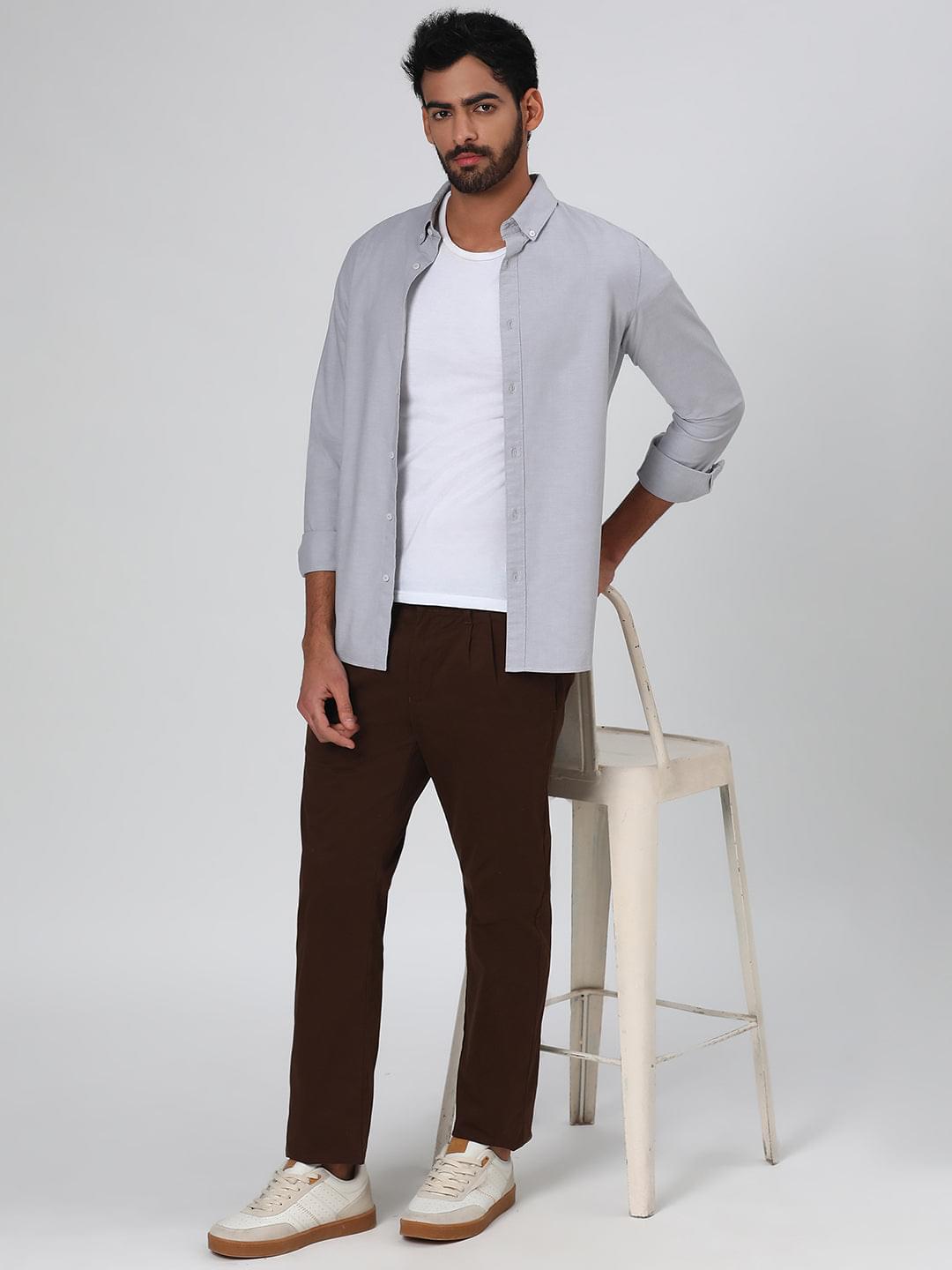 Organic Cotton Stretch Chino in Chocolate Brown- Comfort Fit
