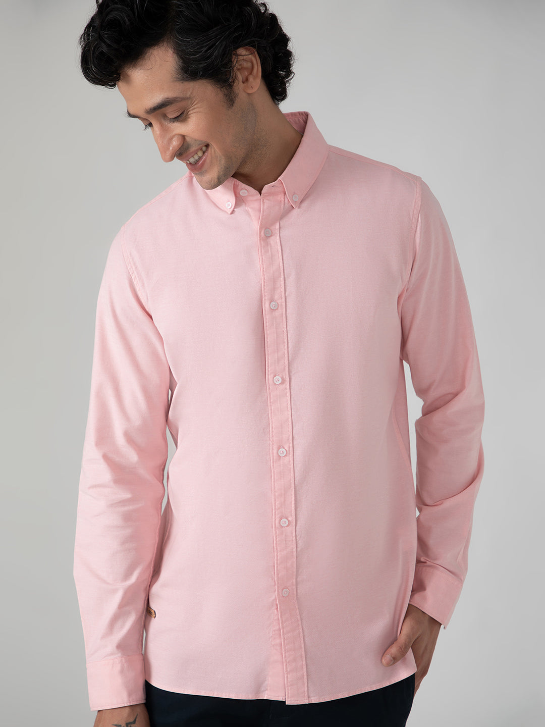 OxfordFlex™ Shirt in Salmon Pink- Slim Fit