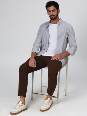 2 Way Stretch Chinos in Chocolate Brown- Slim Fit