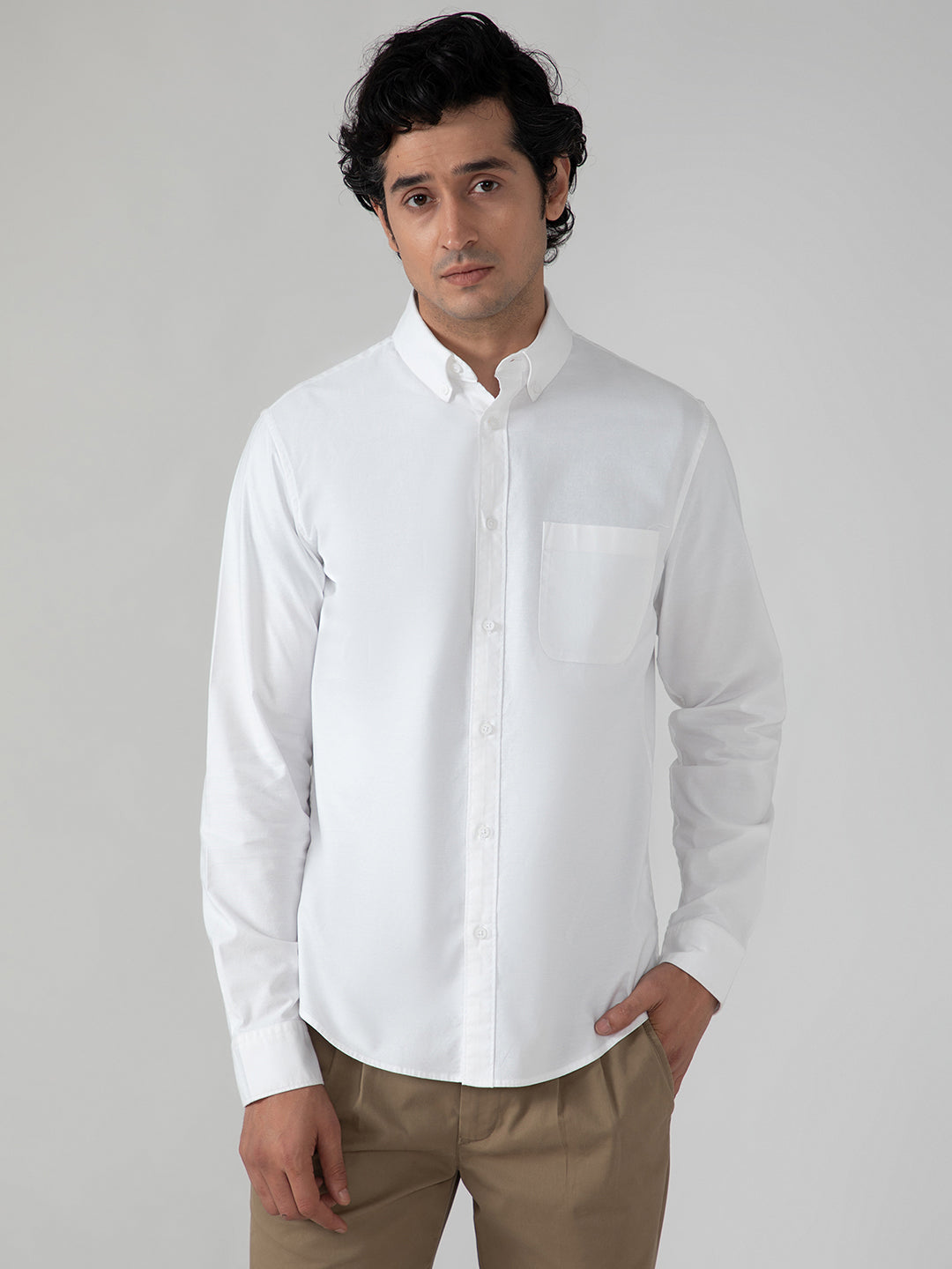 OxfordFlex™ Shirt in White- Comfort Fit