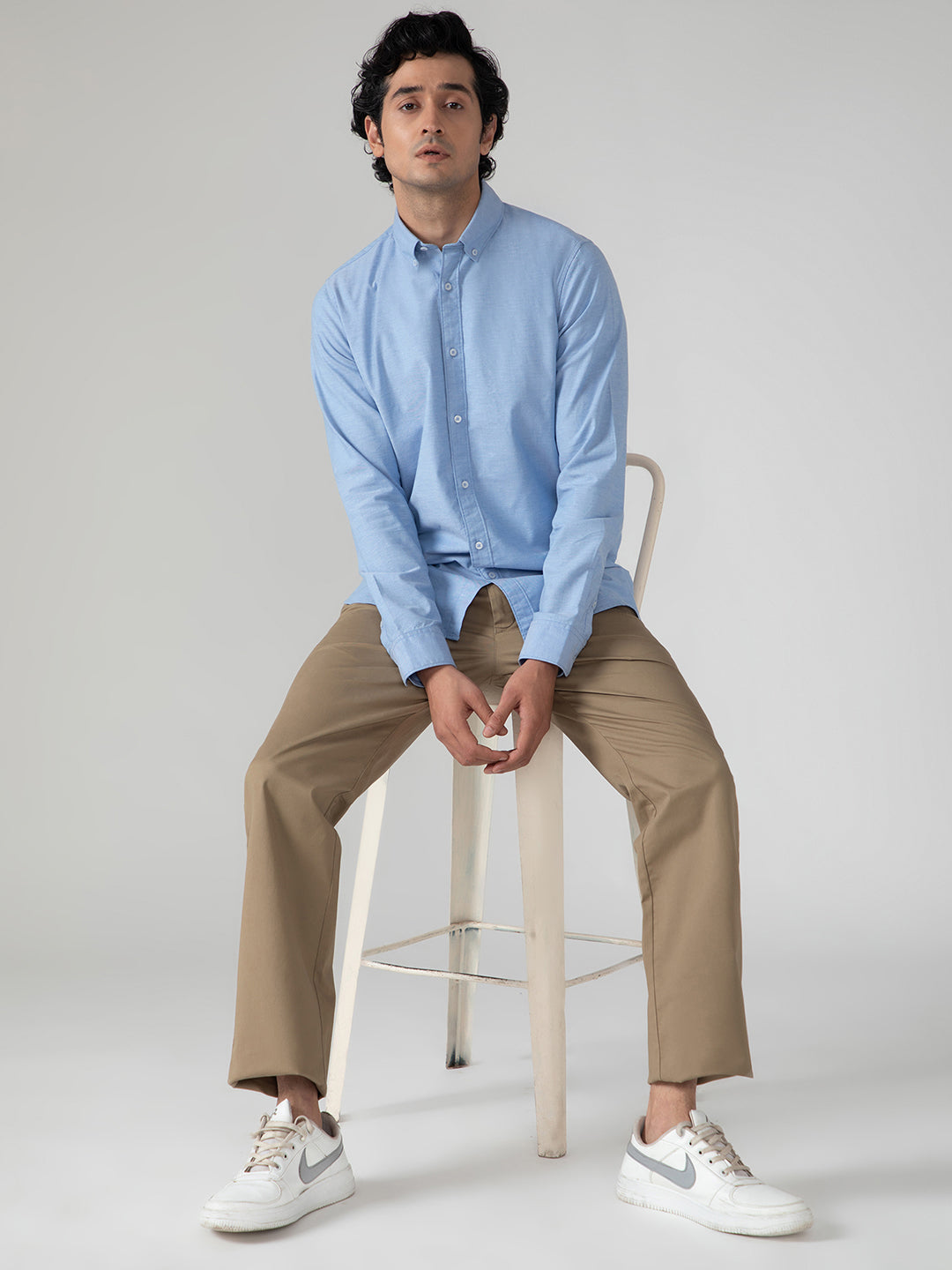OxfordFlex™ Shirt in Sky Blue-Slim Fit