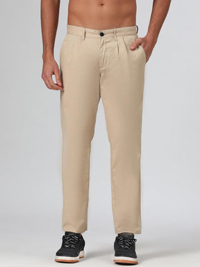 Organic Cotton Stretch Chino in Beige- Comfort Fit