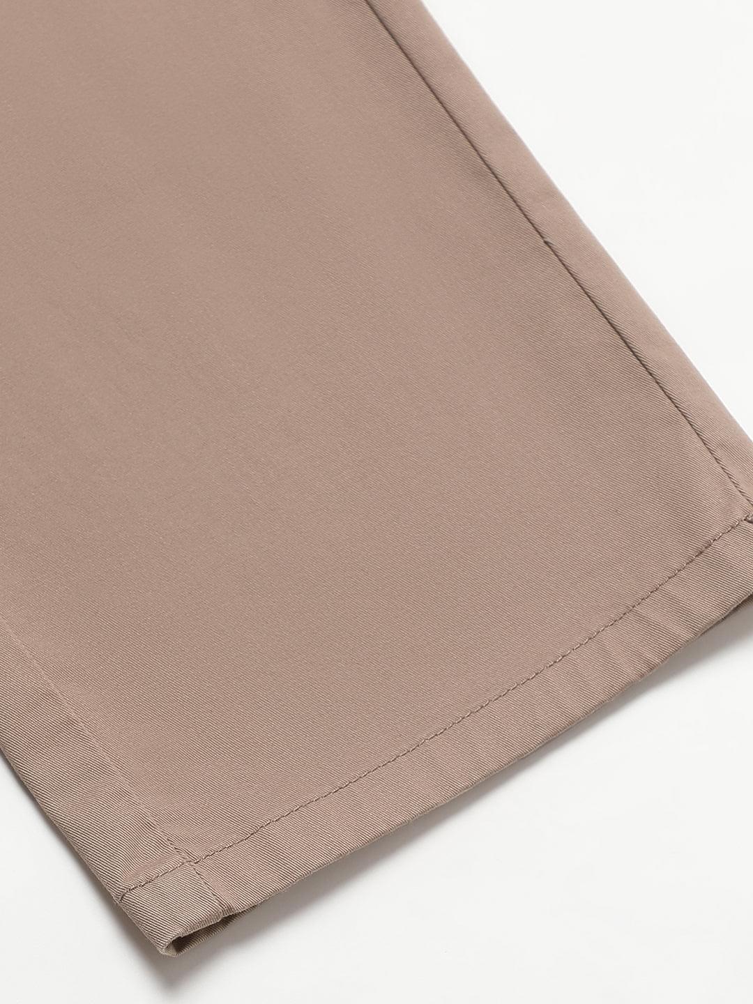 2 Way Stretch Pleated Chinos in Khaki- Comfort Fit