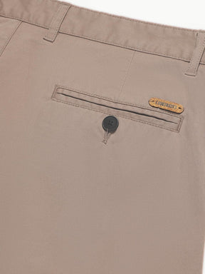 Organic Cotton Stretch Chino in Khaki- Comfort Fit