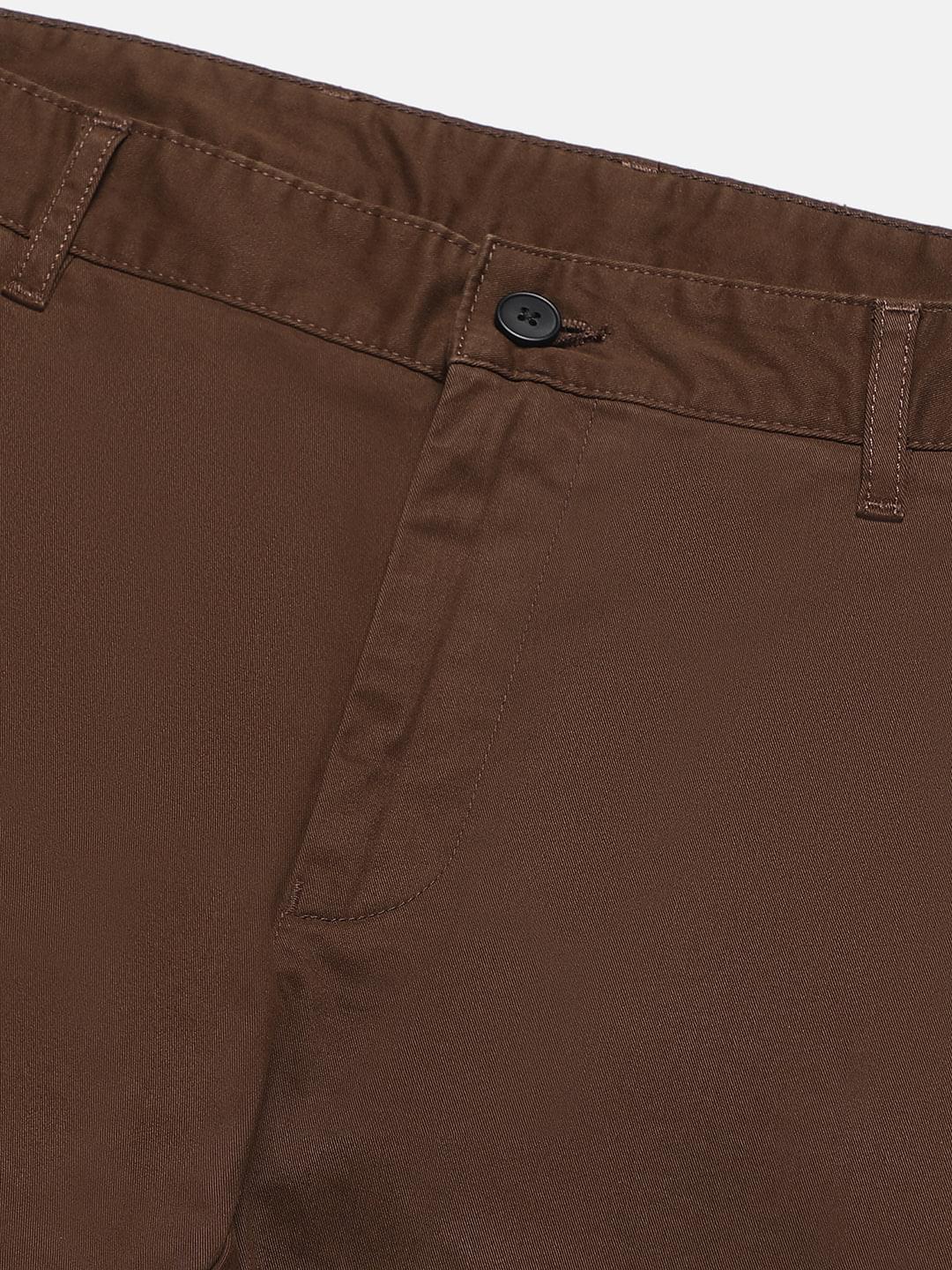Organic Cotton Stretch Chino in Chocolate Brown- Slim Fit