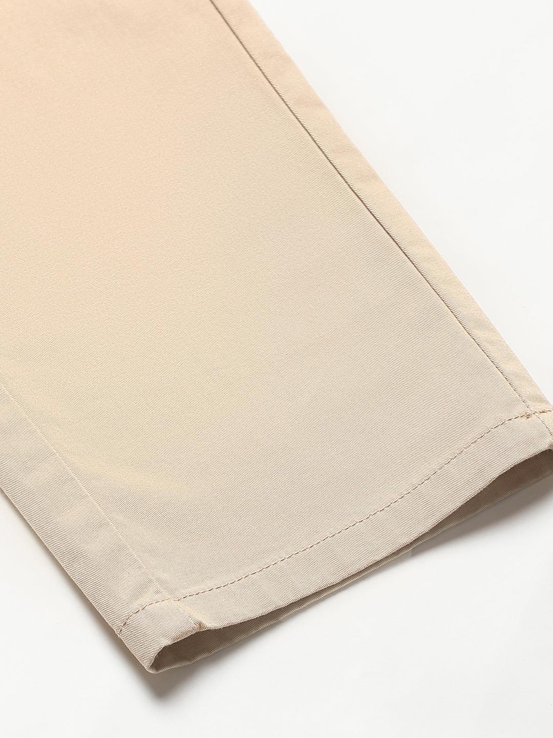 Organic Cotton Stretch Chino in Beige- Comfort Fit