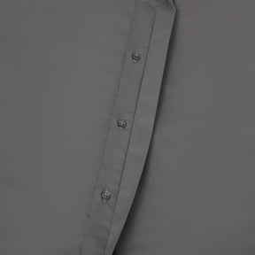 Satin Evening Shirt in Ash Grey with Stretch - Slim Fit