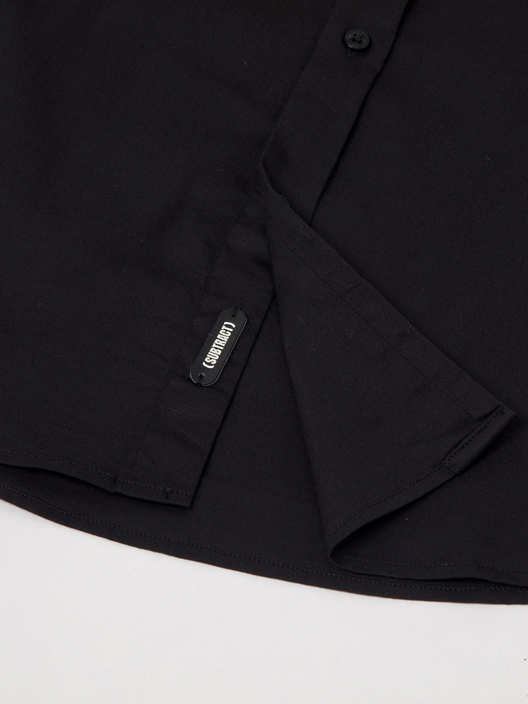 2 Way Stretch Cotton Shirt in Raven Black- Slim Fit