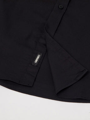 2 Way Stretch Cotton Shirt in Raven Black- Slim Fit