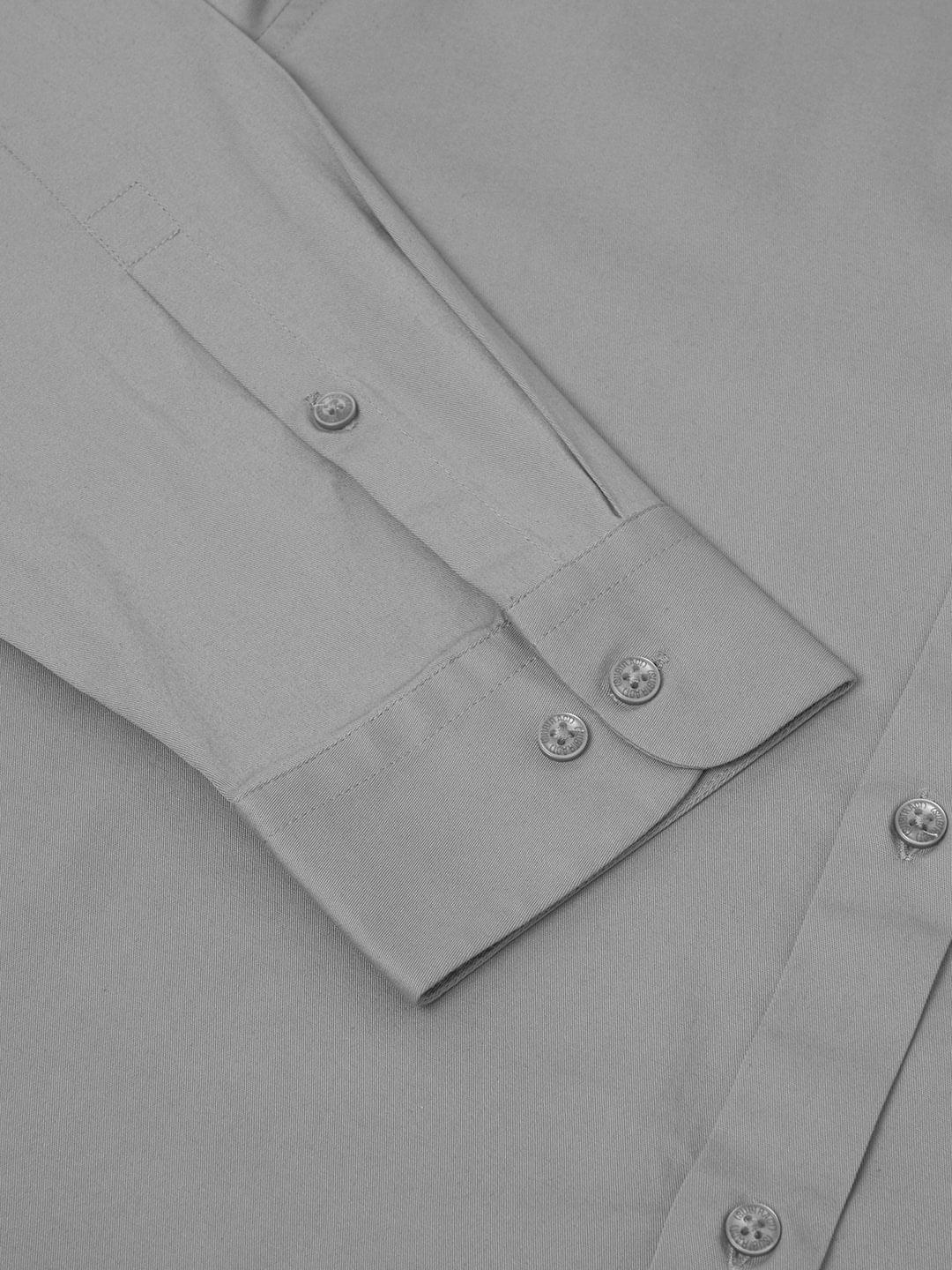 2 Way Stretch Cotton Shirt in Ash Grey- Slim Fit