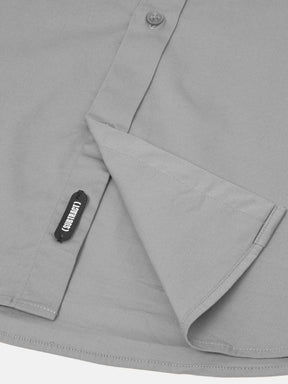 2 Way Stretch Cotton Shirt in Ash Grey- Slim Fit