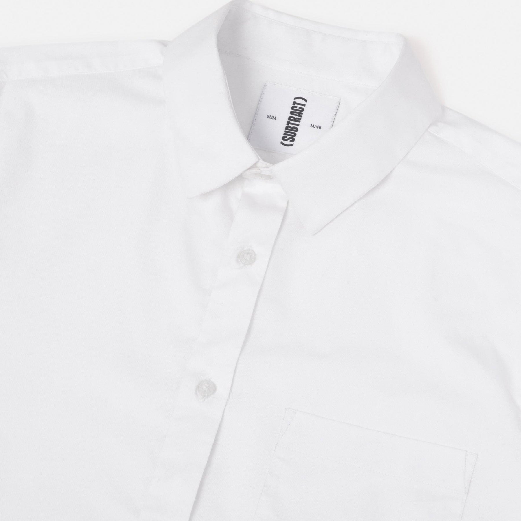 2 Way Stretch Cotton Shirt in White- Slim Fit