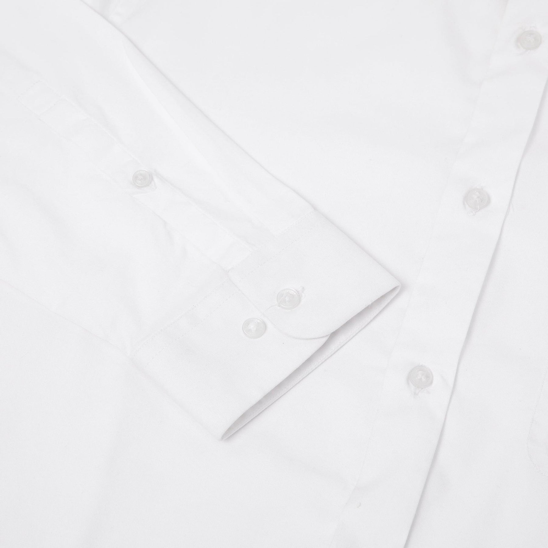 2 Way Stretch Cotton Shirt in White- Slim Fit