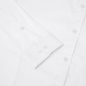 2 Way Stretch Cotton Shirt in White- Slim Fit