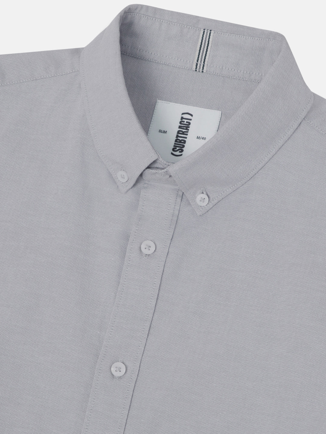 2 Way Stretch Oxford Shirt in Light Grey- Slim Fit