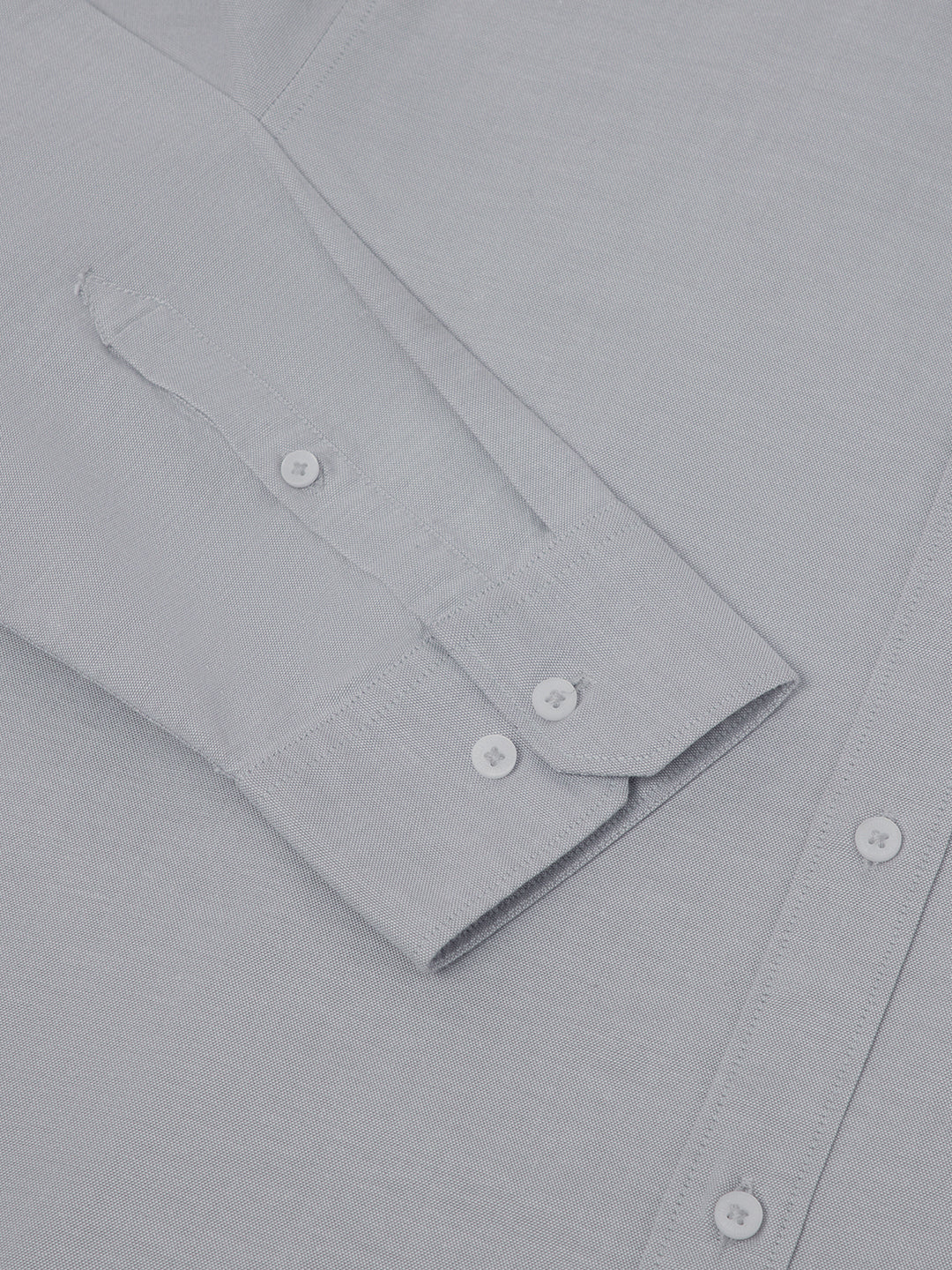 2 Way Stretch Oxford Shirt in Light Grey- Slim Fit