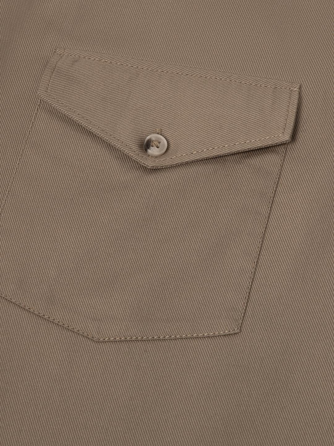 Double Pocket Cargo Shirt in Khaki- Comfort Fit